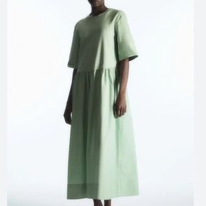 Cos contrast panel t-shirt midi dress